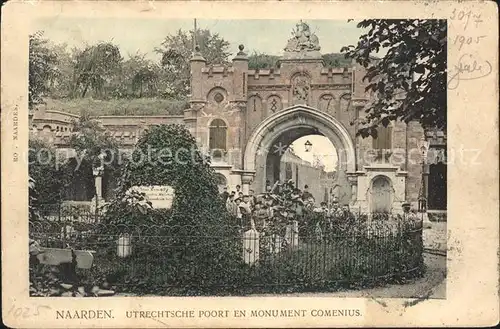 Naarden Utrechtsche Poort en Monument Comenius Kat. Niederlande