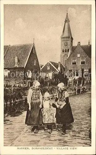 Marken Niederlande Dorpsgezicht Village View Maedchen Kirche Kat. Niederlande