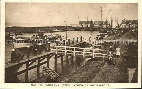 Marken Niederlande Panorama Haven Boot View of Harbour Kat. Niederlande