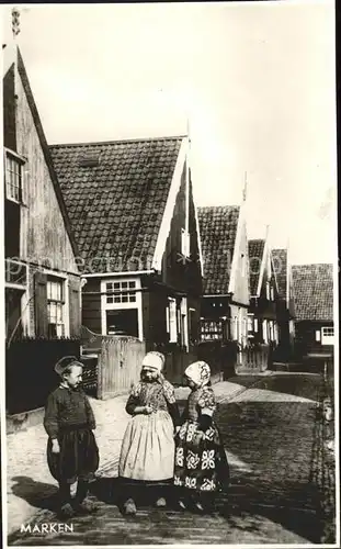 Marken Niederlande Dorfpartie Kinder Trachten Kat. Niederlande