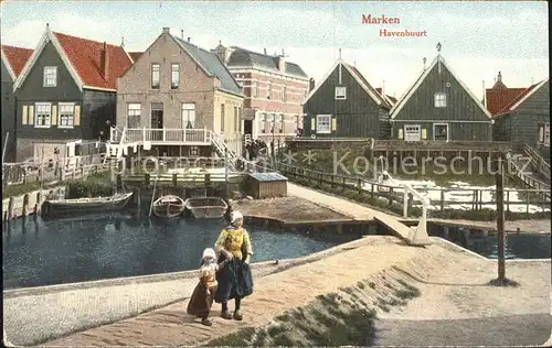 Marken Niederlande Havenbuurt Maedchen Kind Kat. Niederlande