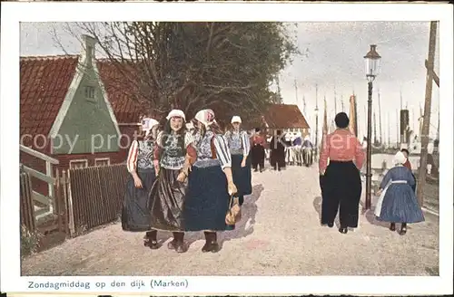 Marken Niederlande Zondagmiddag op den dijk Trachten Kat. Niederlande