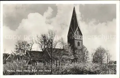 Haren Groningen Ned Herv Kerk met toren Kirche