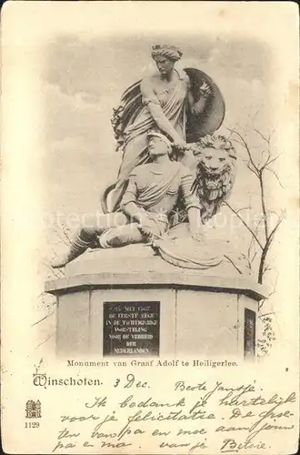 Winschoten Monument van Graaf Adolf te Heiligerlee Denkmal Skulptur Kat. Niederlande