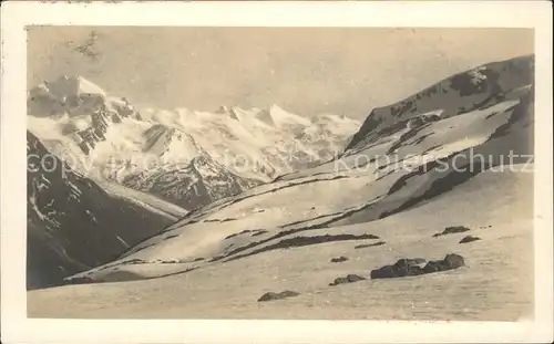 St Moritz GR Blick vom Piz Rosatsch auf Roseggruppe Berninagruppe Kat. St Moritz