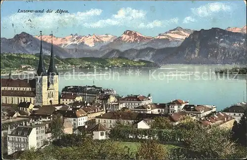 Luzern LU Panorama Vierwaldstaettersee Alpen / Luzern /Bz. Luzern City