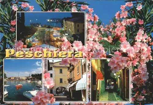 Peschiera Teilansichten Hafen Gasse Blumen