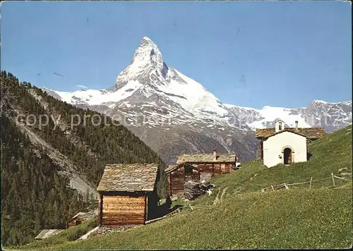 Zermatt VS Panorama mit Matterhorn Walliser Alpen Kat. Zermatt