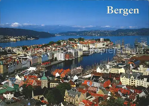Bergen Norwegen Panorama Hafen Kat. Norwegen