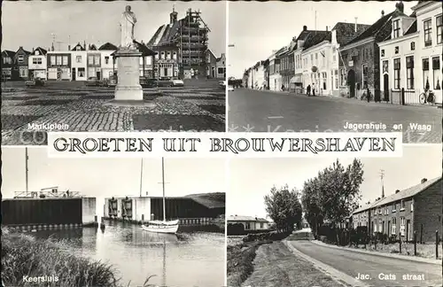 Brouwershaven Jagershuis en Waag Jacob Cats Straat Kersluis Marktplein Monument 