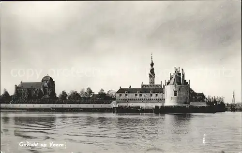 Veere Kerk Stadhuis Blick vom Meer Kat. Niederlande