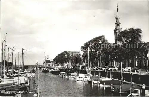 Veere Jachthaven Hafen Schiffe Turm Historisches Rathaus Kat. Niederlande