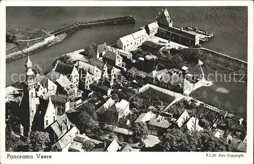 Veere Fliegeraufnahme Historisches Rathaus Hafen Kat. Niederlande