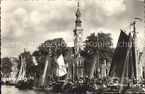 Veere Haven Hafen Fischerboot Turm Historisches Rathaus Kat. Niederlande