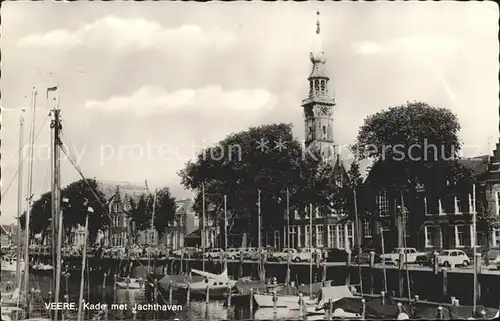 Veere Kade met Jachthaven Hafen Turm Historisches Rathaus Kat. Niederlande