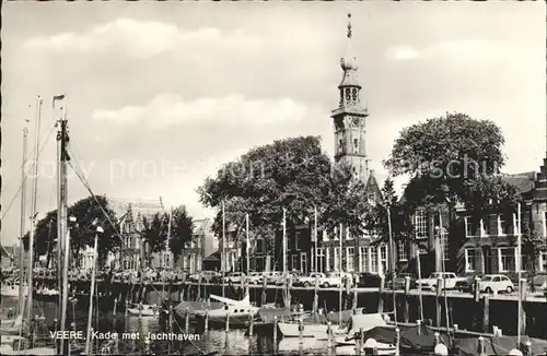 Veere Kade met Jachthaven Hafen Turm Historisches Rathaus Kat. Niederlande