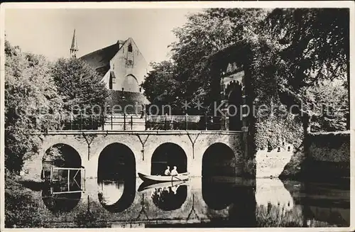 Haamstede Bruecke Torbogen Partie am Fluss Kat. Burgh Haamstede