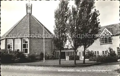 Scherpenzeel Geref. Kerk met Verenigingsgebouw Kirche