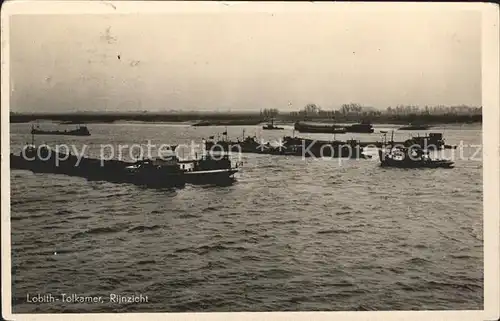 Tolkamer Lobith Rijnzicht Rhein Binnenschifffahrt Frachtkahn