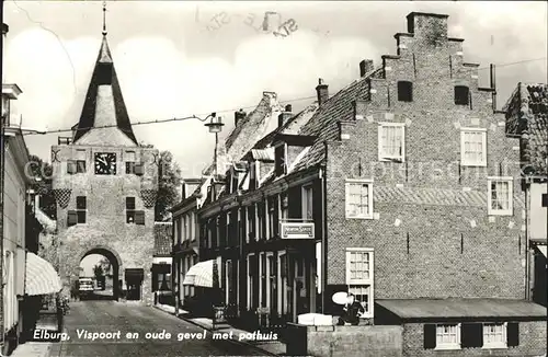 Elburg Vispoort oude gevel pothuis Kat. Niederlande