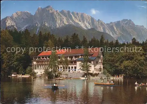 Badersee Zugspitzgruppe Boote  Kat. Grainau