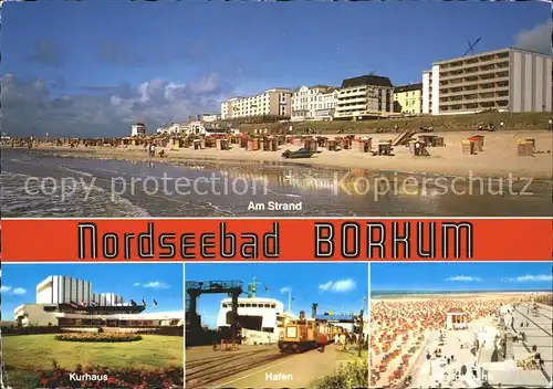 Borkum Nordseebad Strand Hafen Kurhaus  / Borkum /Leer LKR