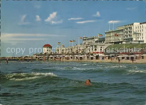 Borkum Nordseebad Strand Hotelfront Kurwanderhalle / Borkum /Leer LKR