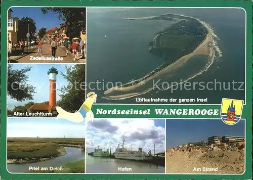 Wangerooge Nordseebad Fliegeraufnahme Hafen Strand Priel Deich  / Wangerooge /Friesland LKR