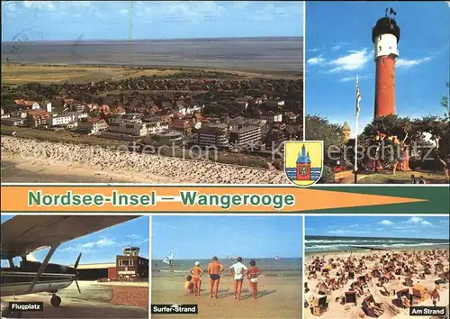 Wangerooge Nordseebad Leuchtturm Fliegeraufnahme Surfer-Strand Flugplatz / Wangerooge /Friesland LKR