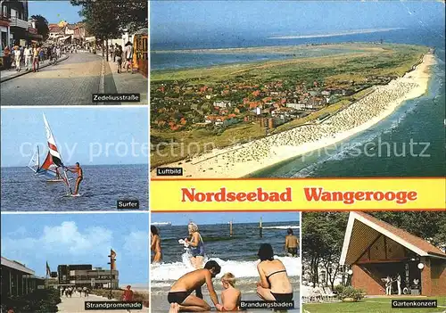 Wangerooge Nordseebad Surfer Gartenkonzert Brandungsbaden Promenade / Wangerooge /Friesland LKR