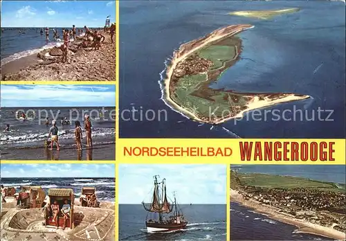 Wangerooge Nordseebad Fliegeraufnahme Segelboot Strand  / Wangerooge /Friesland LKR