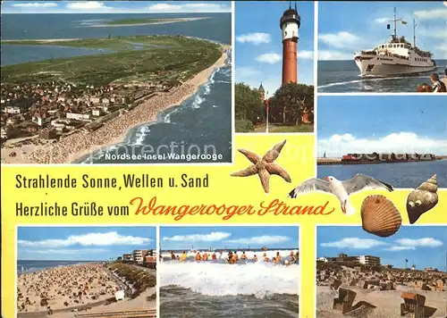 Wangerooge Nordseebad Moewe Schiff Turm Strand / Wangerooge /Friesland LKR