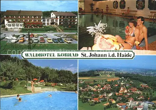 St Johann Haide Waldhotel Konrad Sauna Hallen und Freibad Ortsansicht Kat. St Johann in der Haide Steiermark
