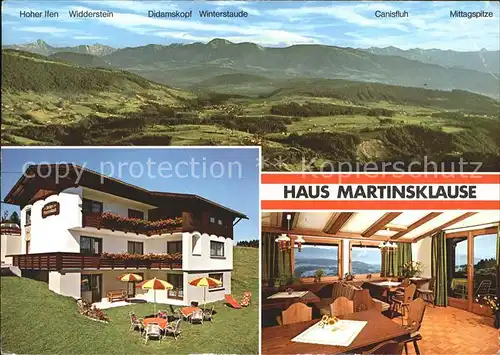 Sulzburg Bregenz Vorarlberg Haus Martinsklause Gastraum Alpensicht