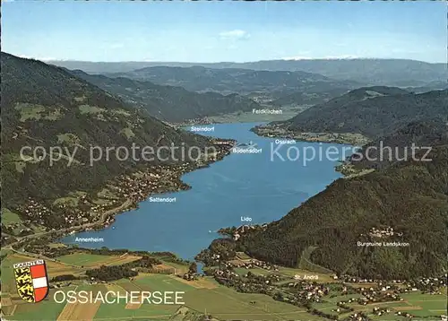 Ossiachersee Panorama mit Burgruine Landskron Kat. Ossiach