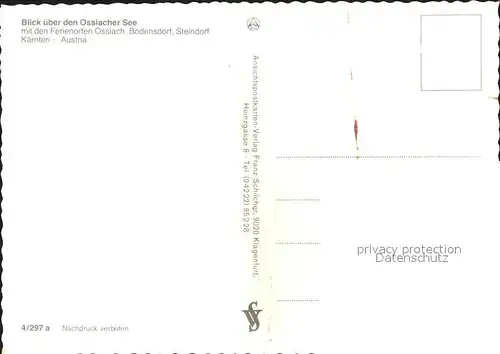 Ossiachersee mit Ossiach Bodensdorf Steindorf Fliegeraufnahme Kat. Ossiach