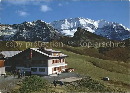 Adelboden Berghotel Hahnenmoospass Ammertenspitz und Wildstrubel Kat. Adelboden