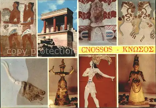 Cnossos Kreta Palast Antike Plastik Wandmalerei Kat. Griechenland