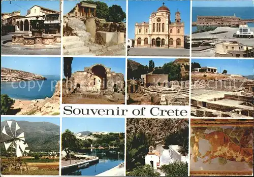 Crete Kreta Teilansichten antike Staetten Tempel Palast von Knossos Wandmalerei Windmuehle Kat. Insel Kreta