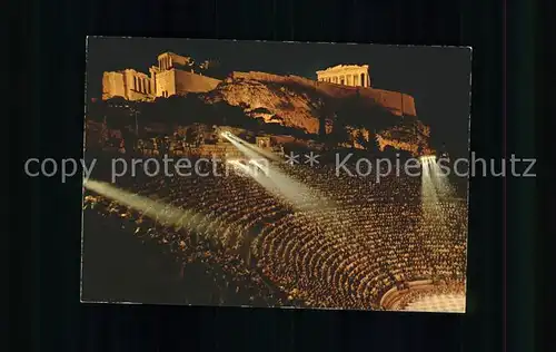 Athenes Athen Odeon des Herodes Atticus beleuchtet antikes Theater Kat. Griechenland