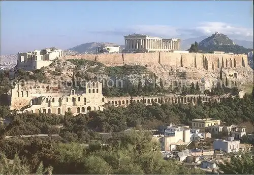 Athenes Athen Ansicht der Akropolis vom Philopappos Denkmal Antike Kat. Griechenland