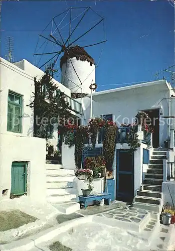 Griechenland Greece Typisches Haus Windmuehle Kat. Griechenland