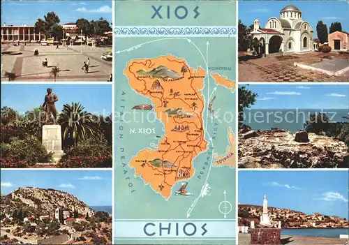 Chios Teilansichten Denkmal Landkarte