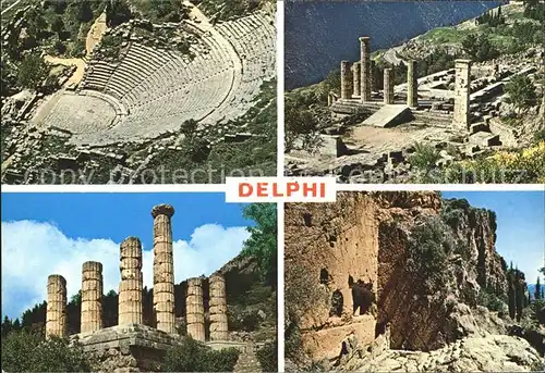 Delphi Delfi Amphitheater Tempel Ruine Antike Kat. Golf von Korinth