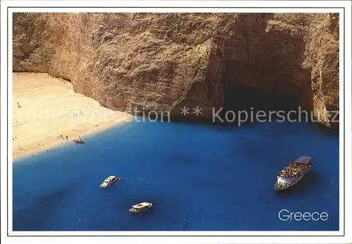 Griechenland Greece Bucht Strand Faehrschiff Fliegeraufnahme Kat. Griechenland