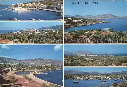 Elounda Kreta Panorama Hafen Kat. Griechenland