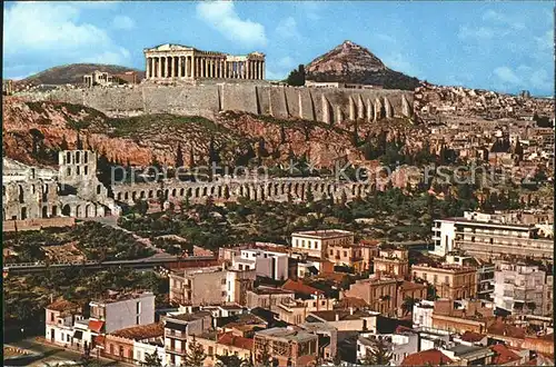 Athenes Athen Blick auf Akropolis vom Philopappos Kat. Griechenland