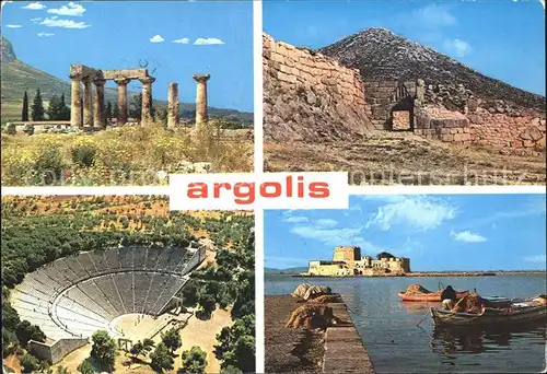 Argolis Tempel Ruine Antike Amphitheater Festung