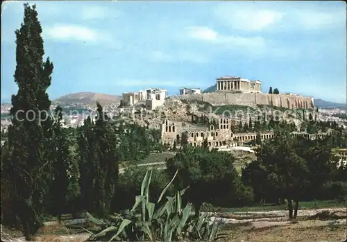 Athenes Athen Akropolis Blick vom Gefaengnis des Sokrates Kat. Griechenland