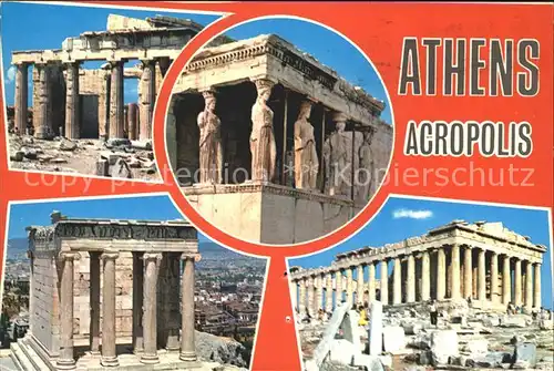 Athens Athen Akropolis Parthenon Caryatiden Tempel Antike Kat. Griechenland